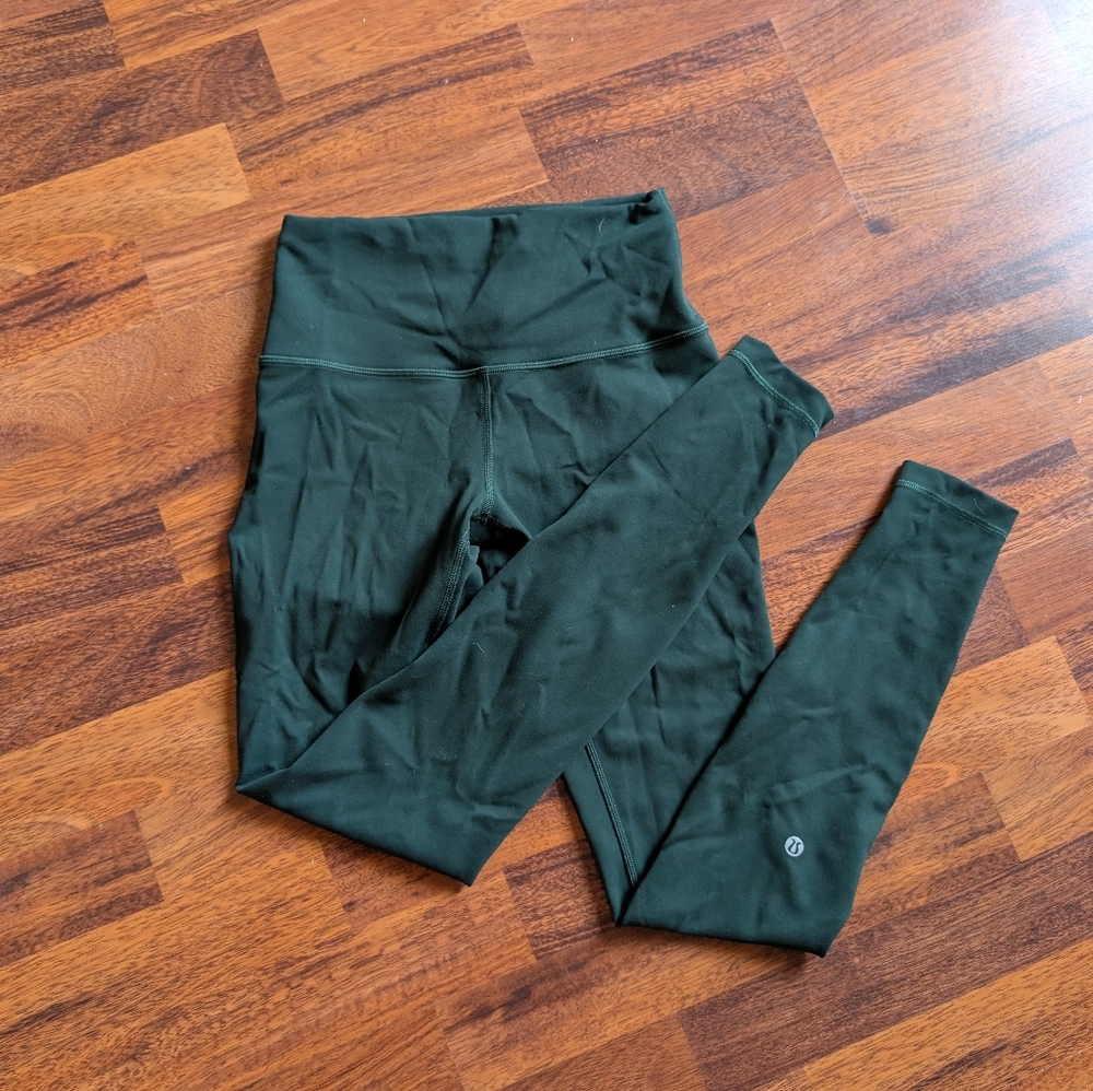 Lululemon Wunder Train High Rise 28" Athletica Forest Green Leggings